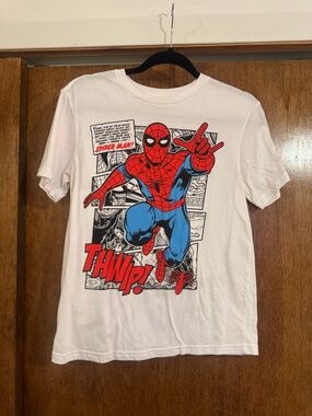 Marvel Spider-Man Comic Panel Tee - White Red Blue